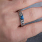 Viking Ring with Blue Gem Sterling Silver Jewelry