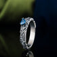 Viking Ring with Blue Gem Sterling Silver Jewelry