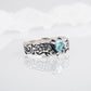 Viking Silver Ring with Blue Cubic Zirconia