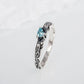 Viking Silver Ring with Blue Cubic Zirconia