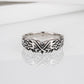 Handmade 925 silver Viking ring with ravens and brutal ancient ornament, unique jewelry