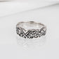 Handmade 925 silver Viking ring with ravens and brutal ancient ornament, unique jewelry