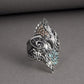 Unique Ancient Viking ring with wolfs Hati and Skoll, handcrafted Norse jewelry