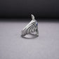 925 Silver Handmade Ring With Raven And Blue Gem, Handcrafted Jewelry