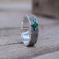 Slavic Ornament Ring with Cubic Zirconia Sterling Silver Pagan Jewelry
