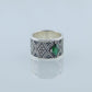 Slavic Ornament Ring with Cubic Zirconia Sterling Silver Pagan Jewelry