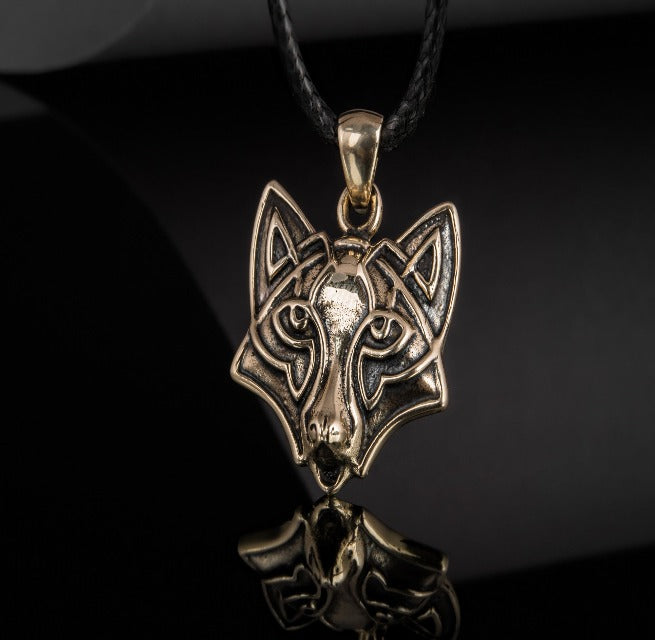 Wolf Pendant in Bronze