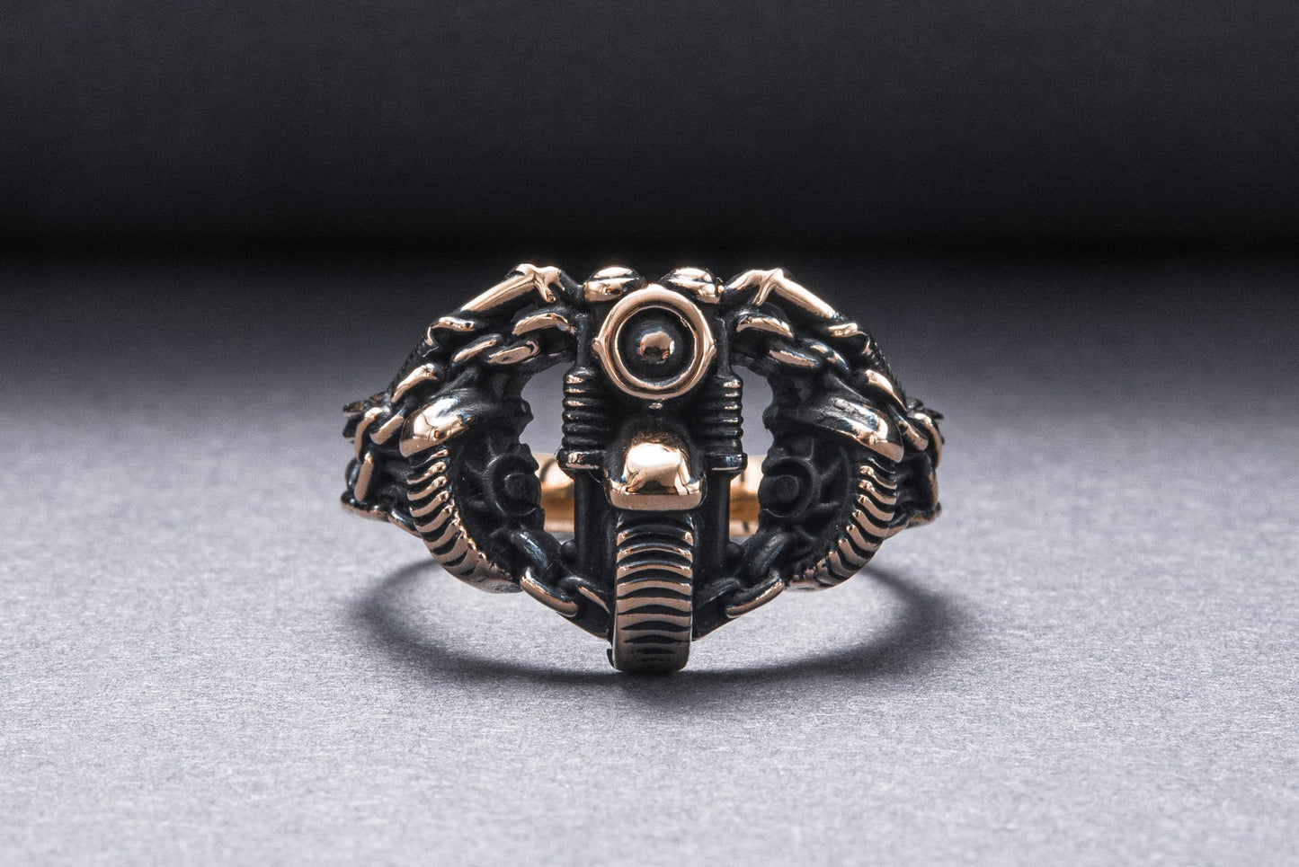 Motobike Ring Bronze Biker Jewelry