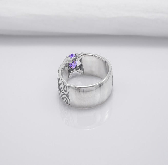 925 Silver Ring With Unique Ornament, Handcrafted Jewelry