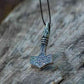 Thor's Hammer Pendant Sterling Silver Mjolnir with Raven