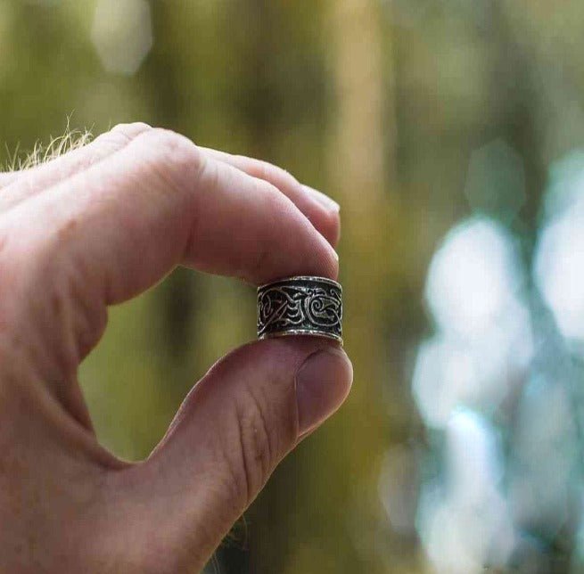 Wolf Ornament Ring Handmade Sterling Silver Viking Ring